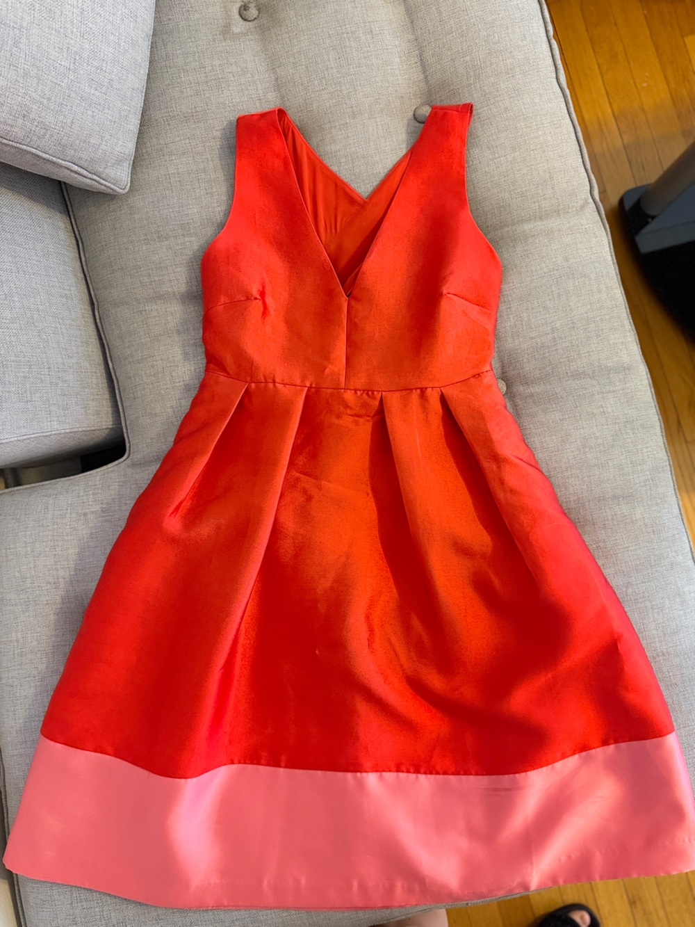 Cocktail Satin Dress Roseblock Cross-Back Dress Maeve Anthropologie size 4